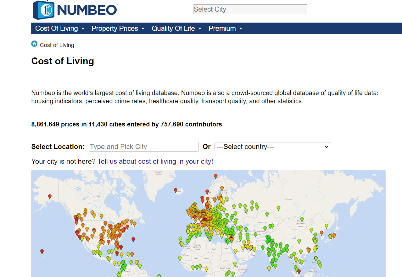【數位游牧工具】幫你了解當地生活開銷的網站Numbeo_2
